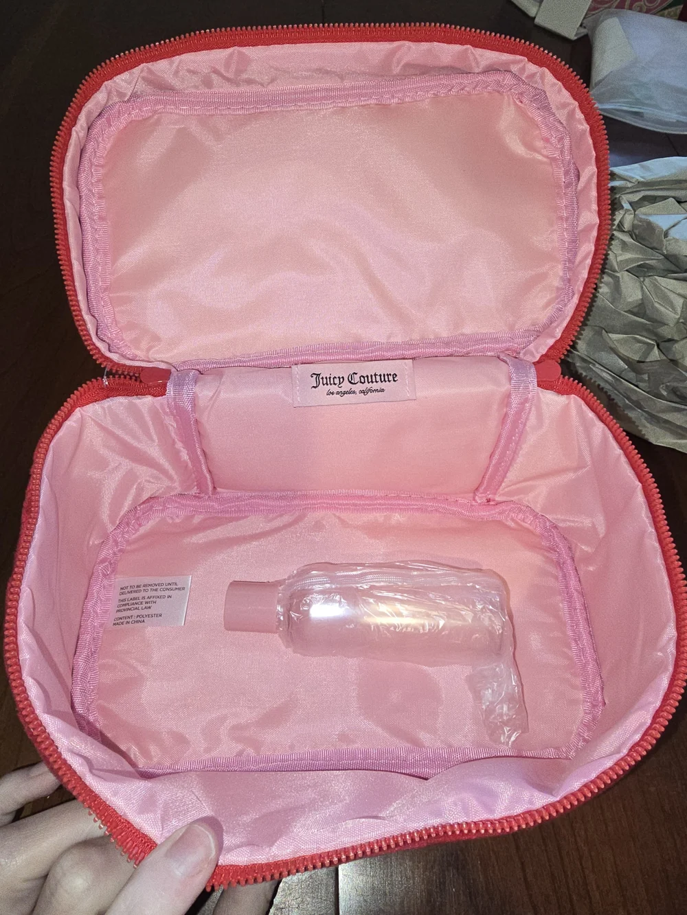 Juicy Couture Red ♥️ Cotton Cosmetic Bag & Toiletry Bottle, Brand New with Tags!
